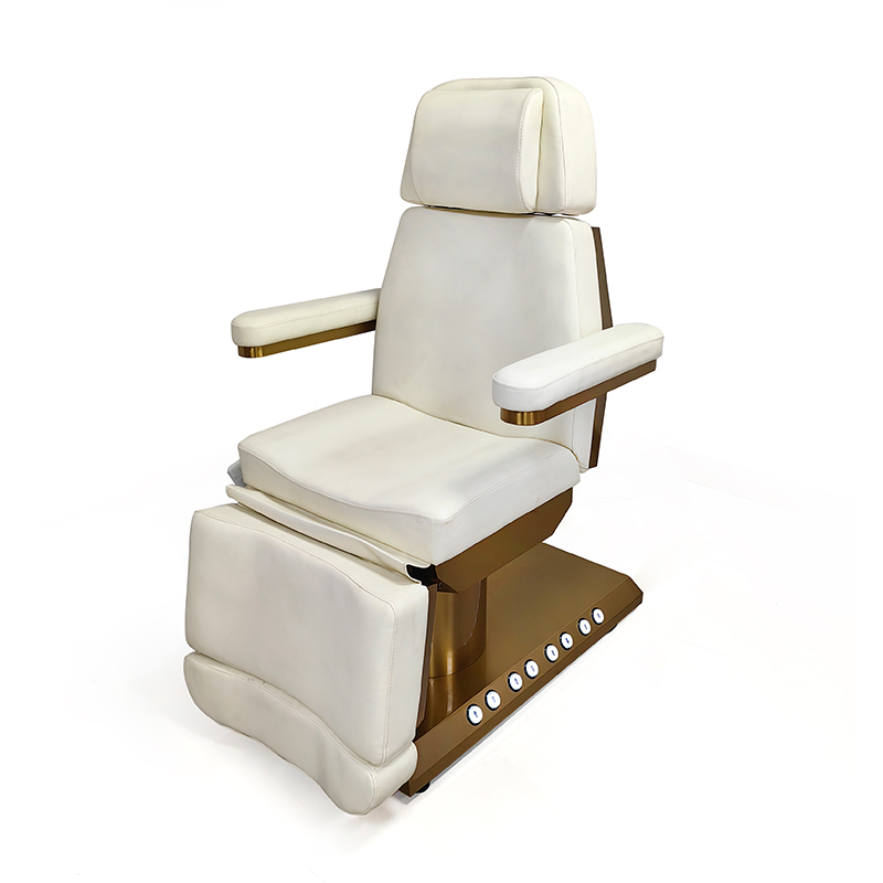 Treatment bed customizable with built-in foot control